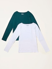 Bela/modra - FatFace 2 Pack Long Sleeve T Shirt - Slika 1 iz 9