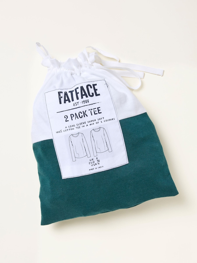 Bela/modra - FatFace 2 Pack Long Sleeve T Shirt - Slika 2 iz 9