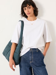 FatFace Anais White Relaxed T Shirt - Image 1 of 6
