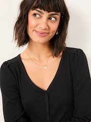FatFace Connie Black Henley Top - Image 4 of 5