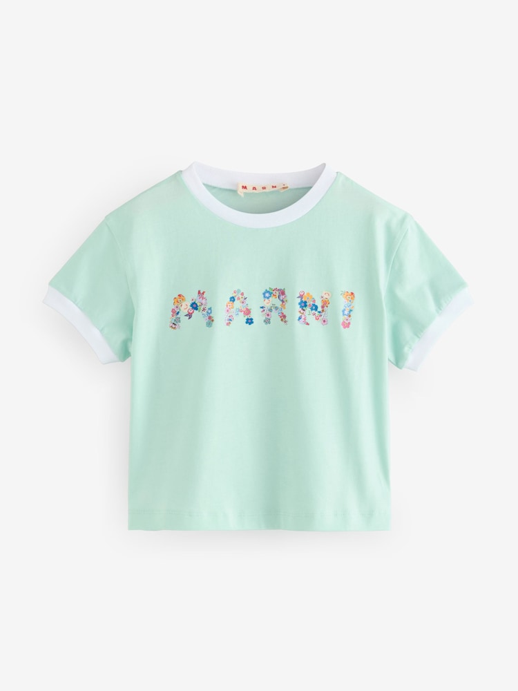 Marni Floral Logo Cropped T-Shirt - Image 1 of 5