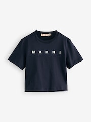 Marni Metalic Logo Cropped T-Shirt - Image 1 of 5