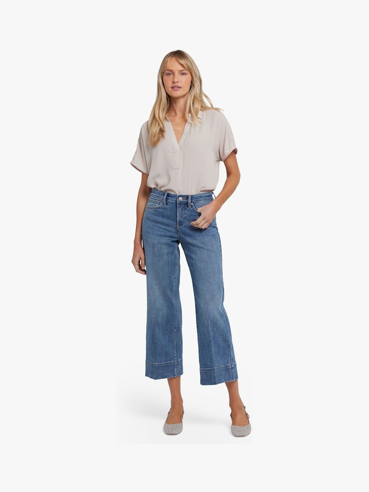 NYDJ Blue Teresa Wide Leg Ankle Jeans - Image 1 of 6