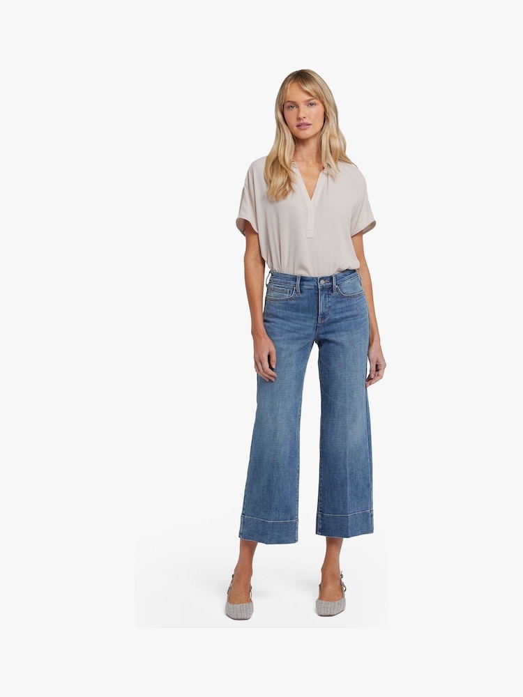 NYDJ Blue Teresa Wide Leg Ankle Jeans - Image 4 of 6