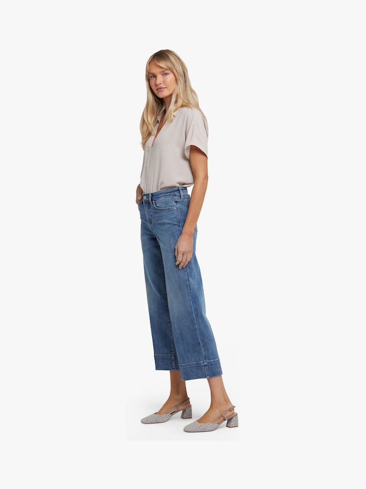 NYDJ Blue Teresa Wide Leg Ankle Jeans - Image 5 of 6