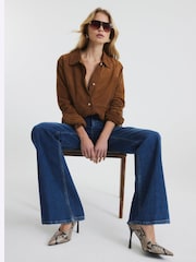 River Island Blue High Rise Wide Leg Jeans - Image 3 of 9