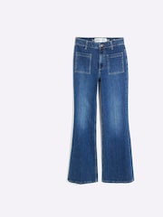 River Island Blue High Rise Wide Leg Jeans - Image 8 of 9
