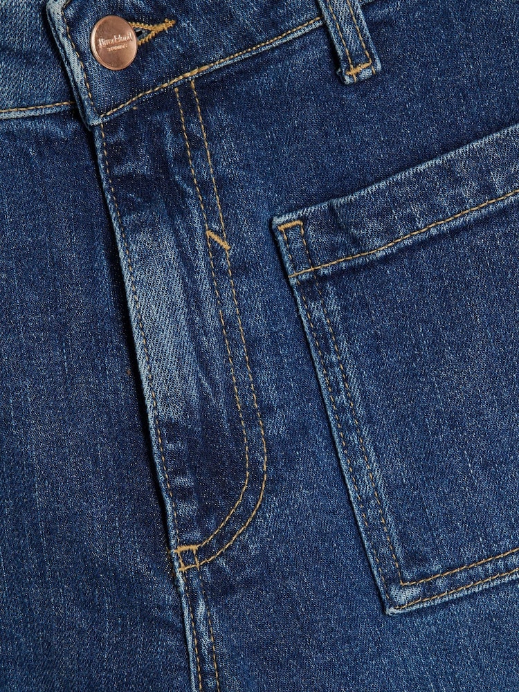 River Island Blue High Rise Wide Leg Jeans - Image 9 of 9