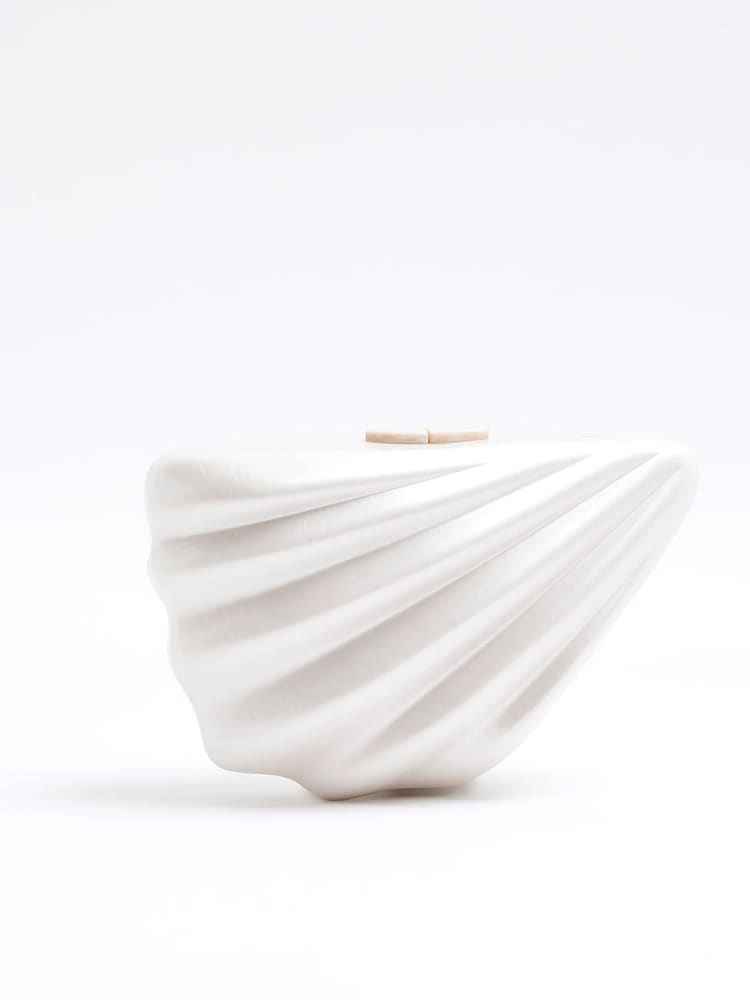 River Island Cream Shell Clutch Bag - Image 2 of 4