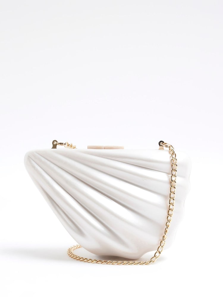 River Island Cream Shell Clutch Bag - Image 4 of 4