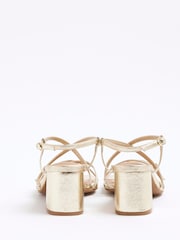 ذهبي - River Island Strappy Block Heel Sandals - صورة 4 من 6