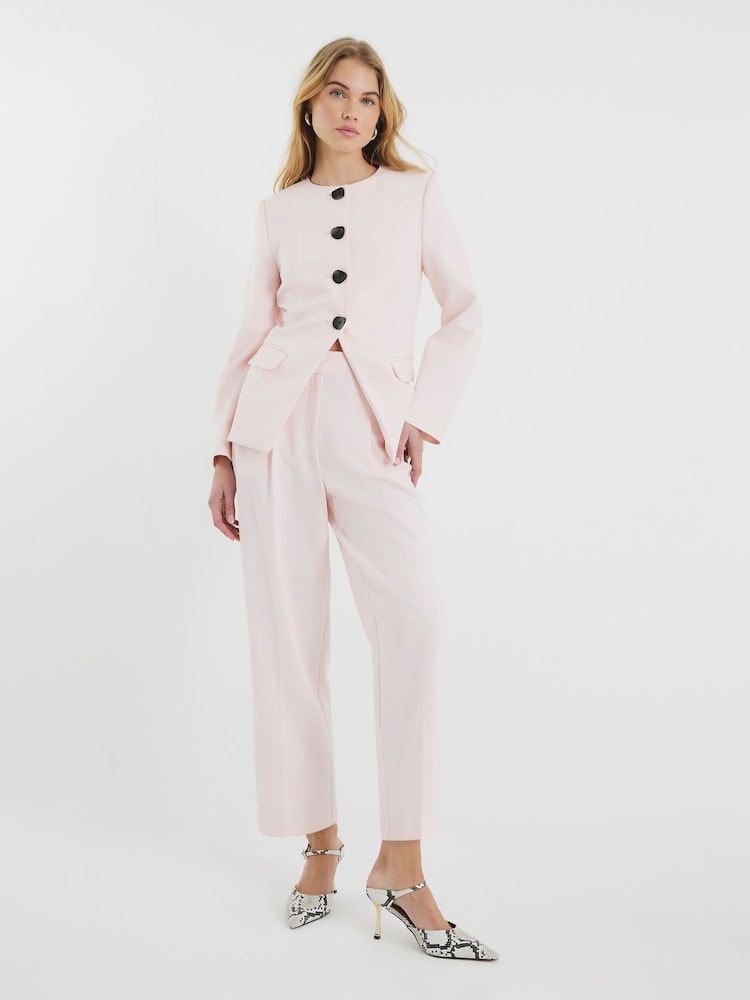 River Island Pink Straight Leg Trousers - Image 1 of 4