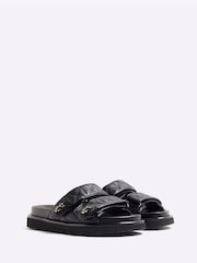 River Island Black Quilted Chunky Footbed Sandals - Image 4 of 4