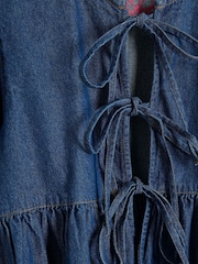 River Island Blue Denim Puff Sleeve 100% Cotton Shirt - Image 5 of 5