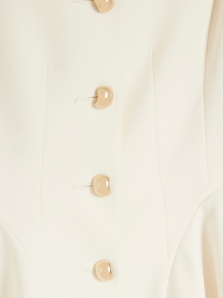 River Island Cream Peplum Button Front Blazer - Image 5 of 5