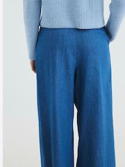 River Island Blue Denim High Waisted Wide Leg Trousers - Image 4 of 6