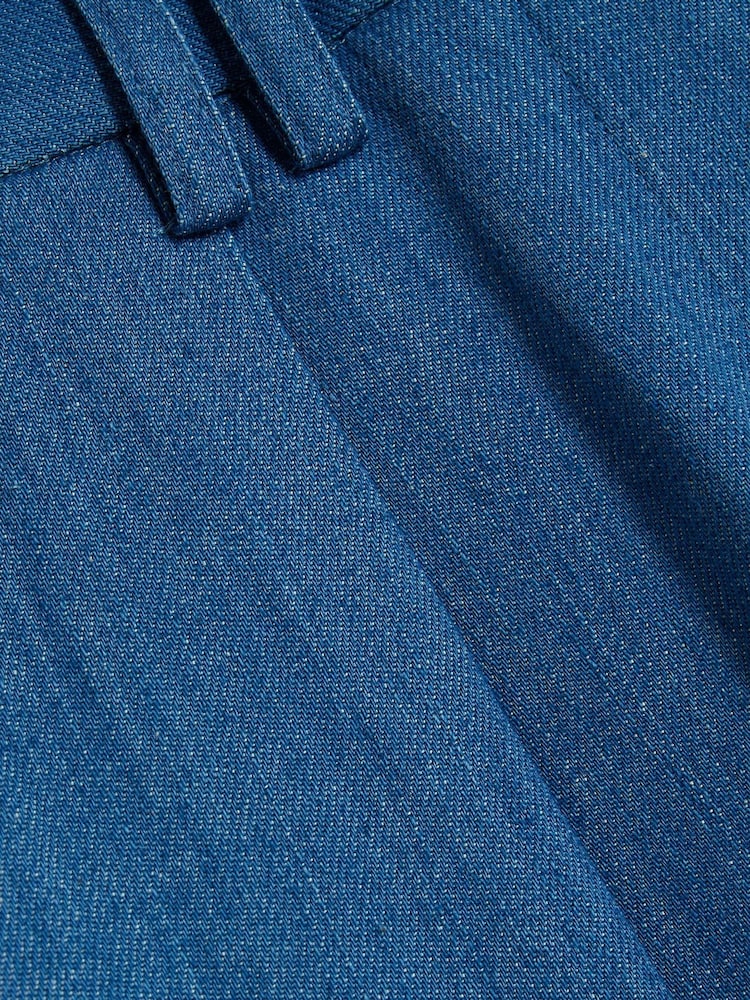 River Island Blue Denim High Waisted Wide Leg Trousers - Image 6 of 6