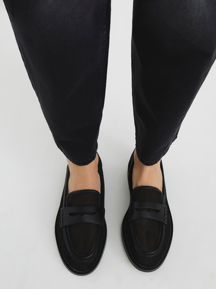 River Island Black Mesh Loafers - Image 1 of 4 River Island Black Mesh Loafers - Image 1 of 4