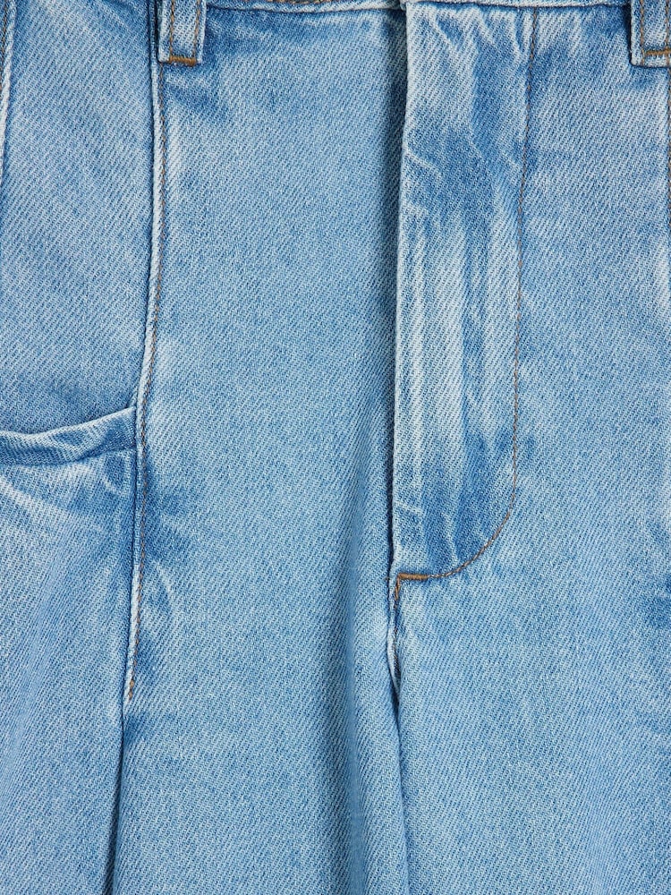 River Island Blue Tailored Wide Leg 100% Cotton Jeans - Image 6 of 6