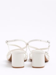 أبيض - River Island Strappy Block Heel Sandals - صورة 3 من 4