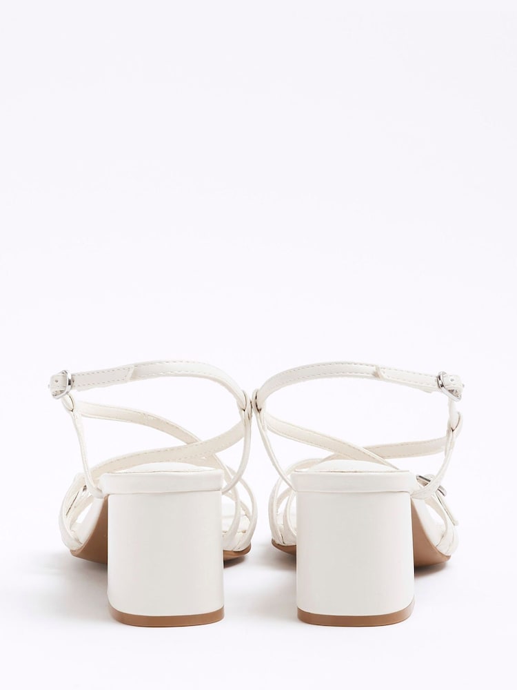 River Island White Strappy Block Heel Sandals - Image 3 of 4