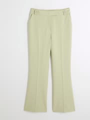 River Island Green Slim Petite Flare Trousers - Image 4 of 5