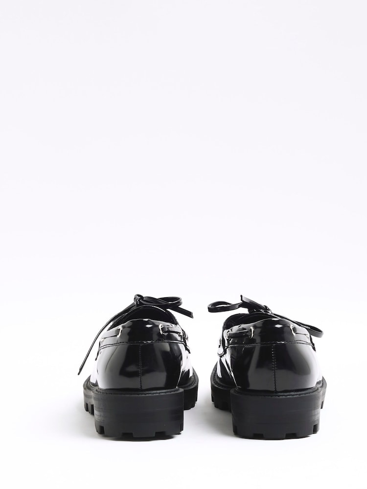 River Island Black Boat Shoes - Image 4 of 4 River Island Black Boat Shoes - Image 4 of 4