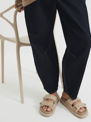 River Island Brown Quilted Chunky Footbed Sandals - Image 1 of 4