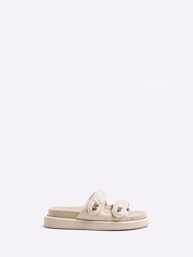 River Island Brown Quilted Chunky Footbed Sandals - Image 2 of 4