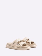 River Island Brown Quilted Chunky Footbed Sandals - Image 3 of 4