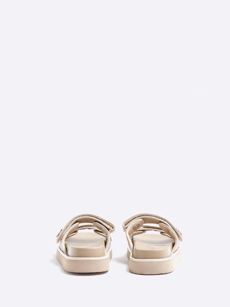 River Island Brown Quilted Chunky Footbed Sandals - Image 4 of 4