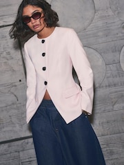 River Island Pink Scoop Neck Blazer - Image 1 of 5