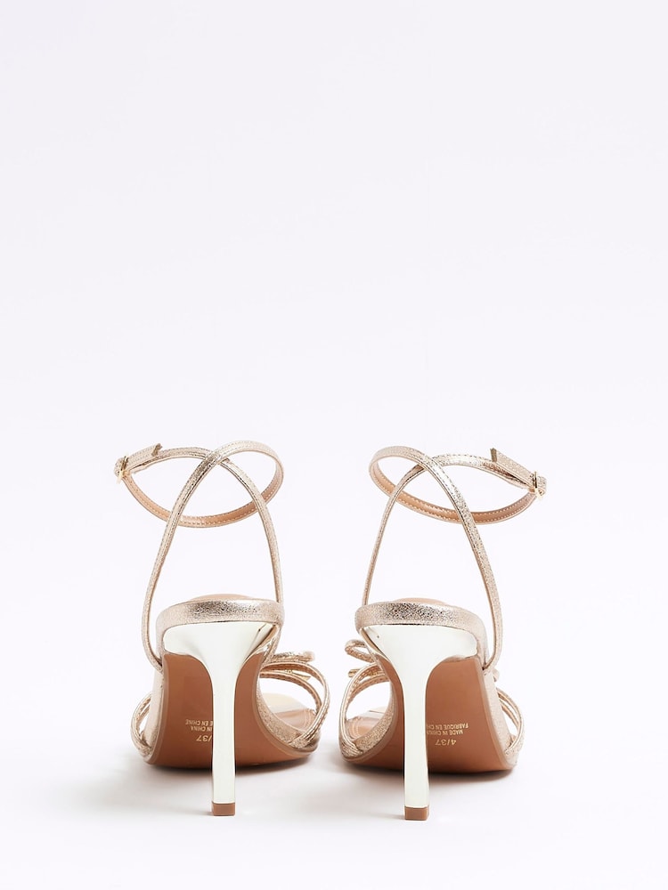 River Island Gold Bow Heeled Sandals - Image 4 of 4 River Island Gold Bow Heeled Sandals - Image 4 of 4
