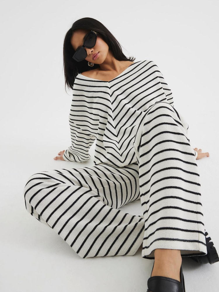 River Island Stripe Textured Trousers - Imagen 2 de 5