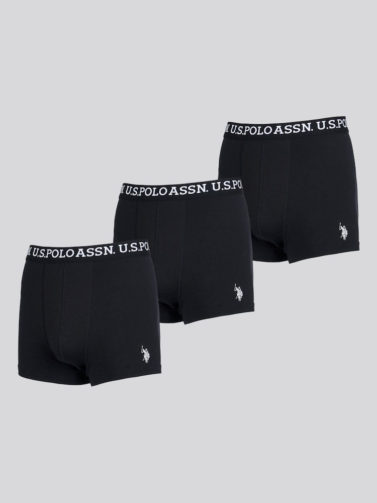 U.S. Polo Assn. Black Mens Boxer Shorts 3 Pack - Image 6 of 7
