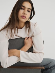 River Island Brown Satin Hybrid Jumper - Image 2 of 5