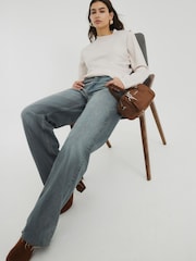 River Island Brown Satin Hybrid Jumper - Image 3 of 5