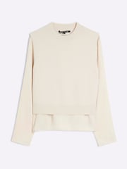 River Island Brown Satin Hybrid Jumper - Image 4 of 5