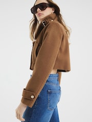 River Island Brown Cropped Military Jacket - Image 2 of 5