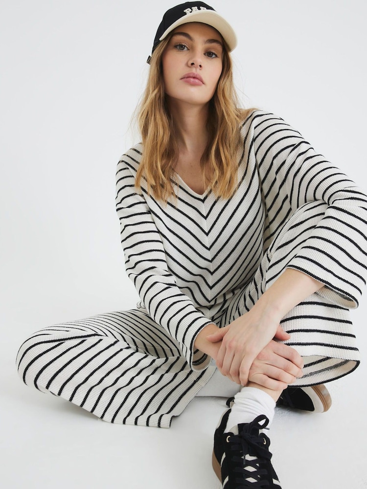 River Island White Long Sleeve Stripe Top - Image 1 of 5