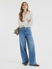 River Island Cream Button Front Lace Shirt - Image 3 of 5