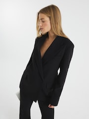 River Island Black Oversized Double Breasted Blazer - Image 1 of 5