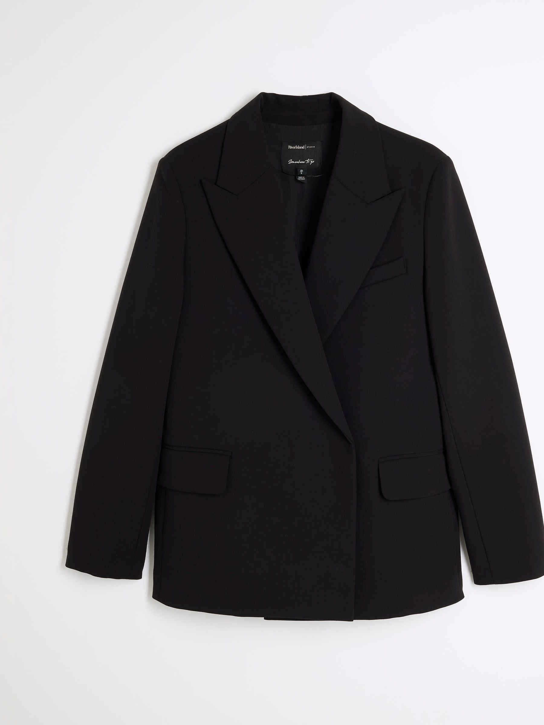Buy River Island Black Oversized Double Breasted Blazer from Next USA