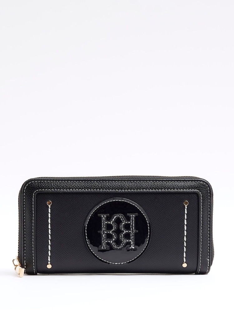River Island Black Large Logo Zip Purse - Image 1 of 4