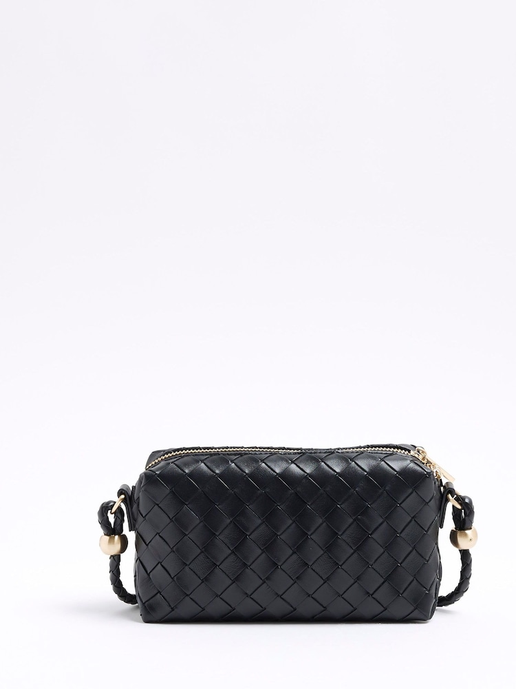 Черный - River Island Weave Cross-Body Bag - Image 2 of 4 Черный - River Island Weave Cross-Body Bag - Image 2 of 4