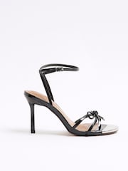 River Island Black Bow Heeled Sandals - Image 1 of 5