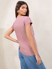 Lipsy Pink Sequin Graphic T-Shirt - Image 4 of 4