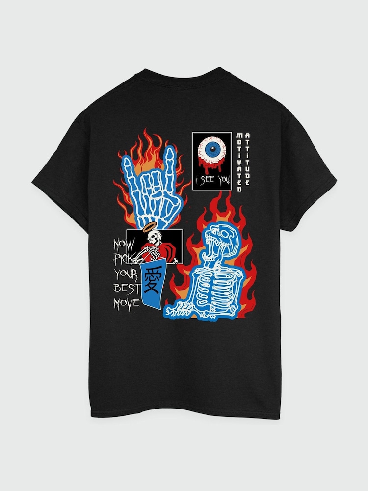 Brands In Black Mens Motivated Attitude 100% Cotton T-Shirt - Image 6 of 6