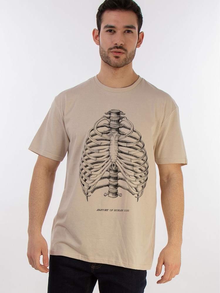 Brands In Natural Men Anatomy Of Human Ribs 100% Cotton T-Shirt - Image 1 of 4