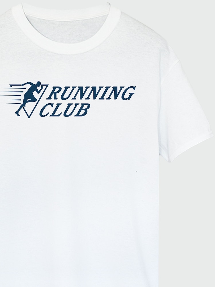 Brands In White Running Club Logo 100% Cotton T-Shirt - Image 4 of 4